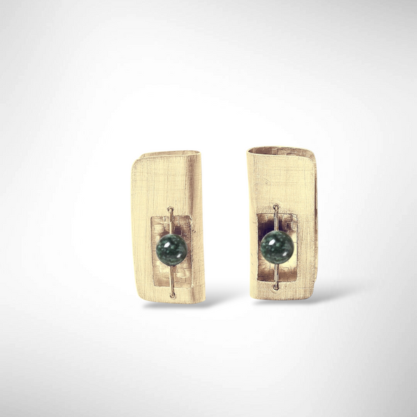 BOOK Long Rectangular Sculptural Post Earrings