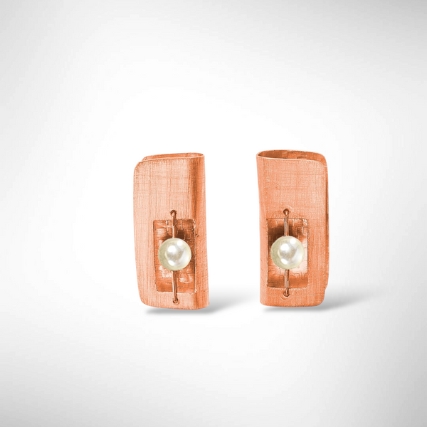 BOOK Long Rectangular Sculptural Post Earrings