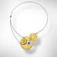 AXIS 2 Small Artistic Metal Statement Necklace with Front Closure from the LIMINAL Collection with Simulated Pearl or Jade option