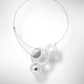 AXIS 3 Medium Sized Artistic Metal Statement Necklace with Front Closure from the LIMINAL Collection with Simulated Pearl or Jade option