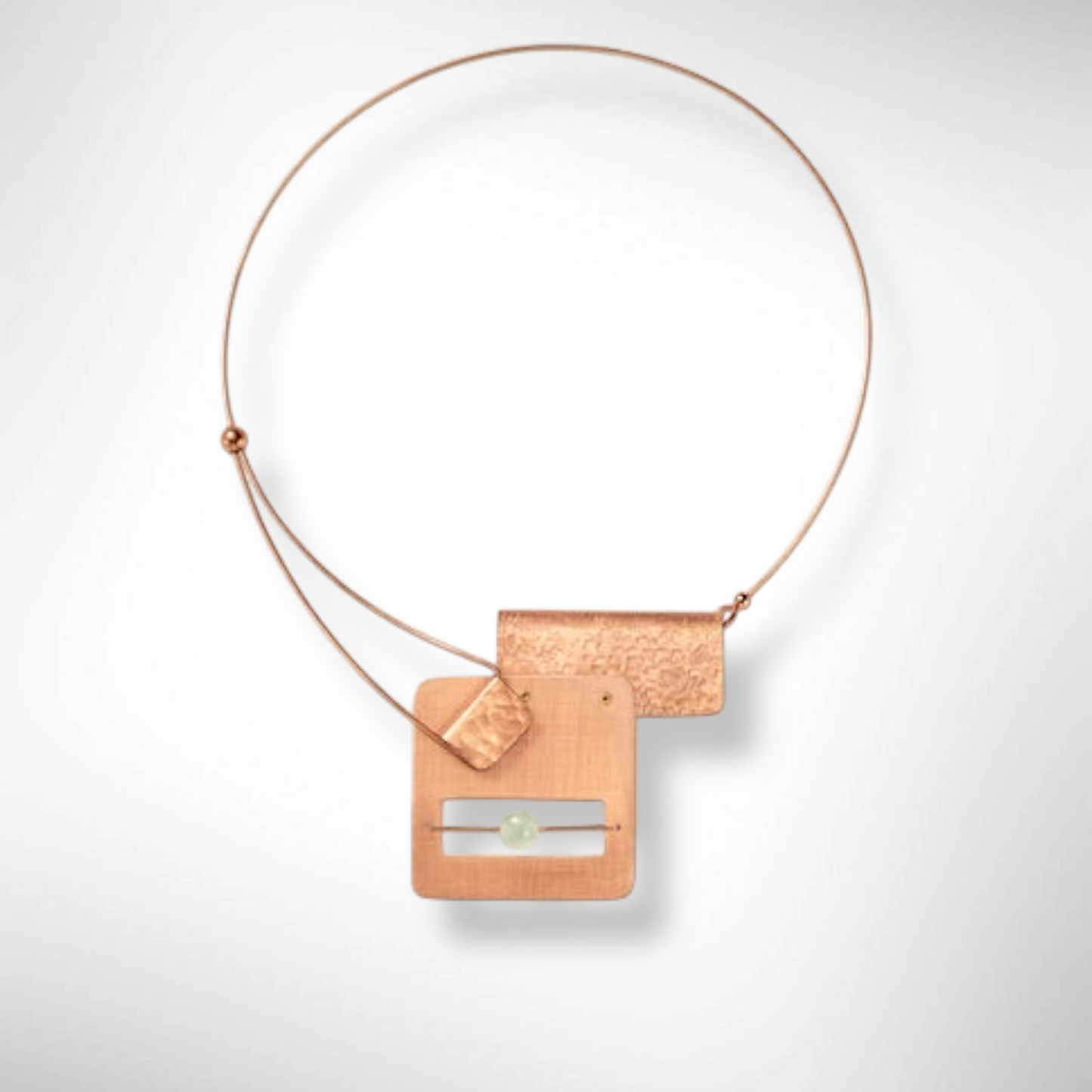 BOOK1 Front Clasp Square and Rectangle Metal Necklace