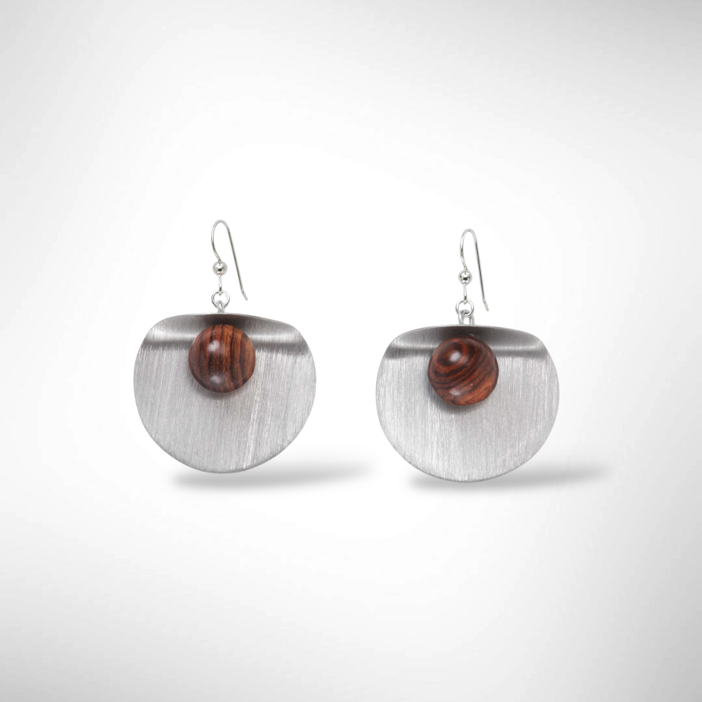 EDITA Folded Metal and Sustainably Harvested Wood Earrings