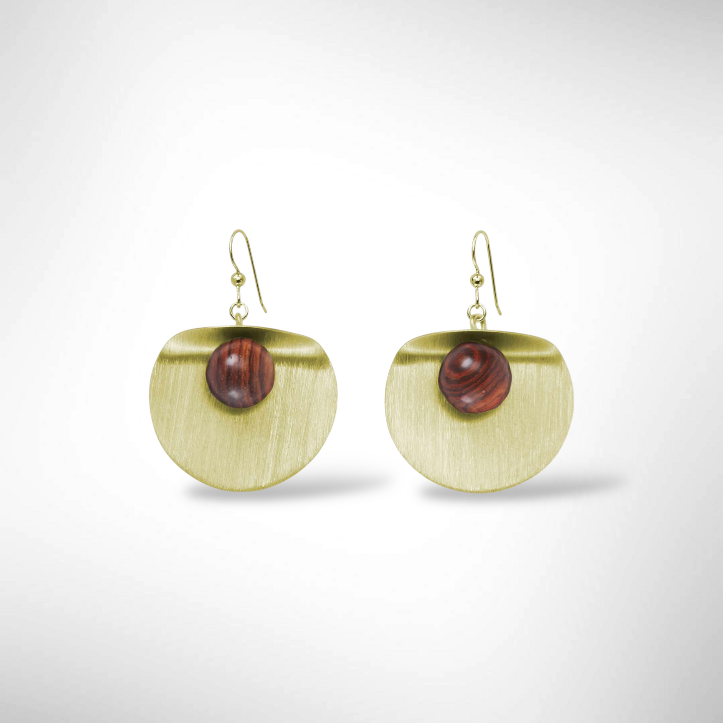 EDITA Folded Metal and Sustainably Harvested Wood Earrings