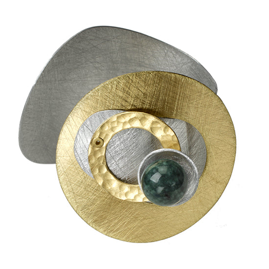 GEOMETRIC STUDIES | FLOWER Stunning Multi-dimensional Cuff with Jade