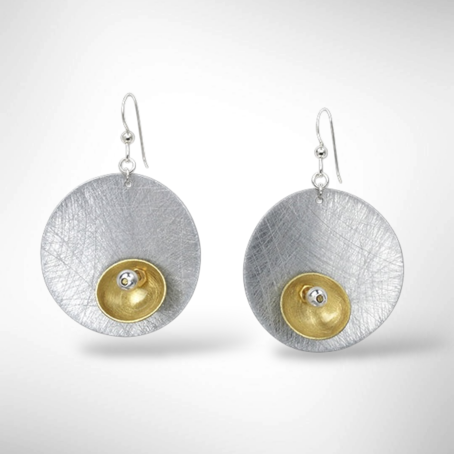 BUD Modern Round Earrings in 3 metals with 3 accent bead options from the SULPTURAL Collection.