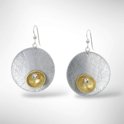 BUD Modern Round Earrings in 3 metals with 3 accent bead options from the SULPTURAL Collection.