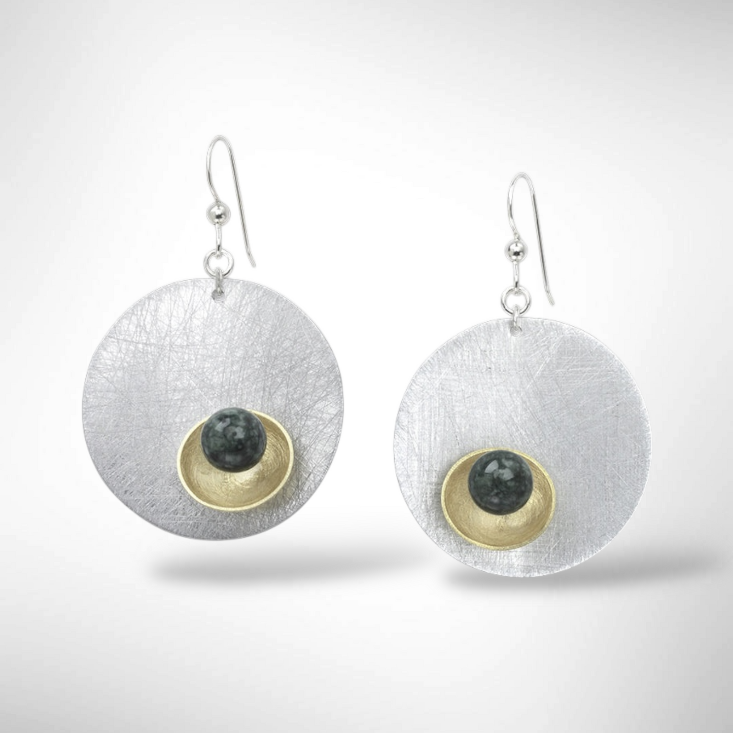 BUD Modern Round Earrings in 3 metals with 3 accent bead options from the SULPTURAL Collection.