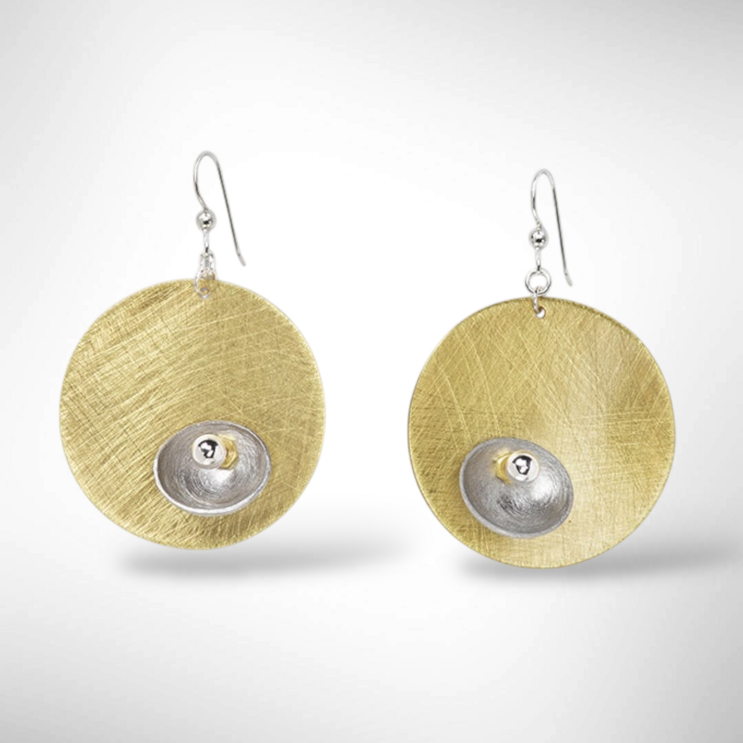 BUD Modern Round Earrings in 3 metals with 3 accent bead options from the SULPTURAL Collection.