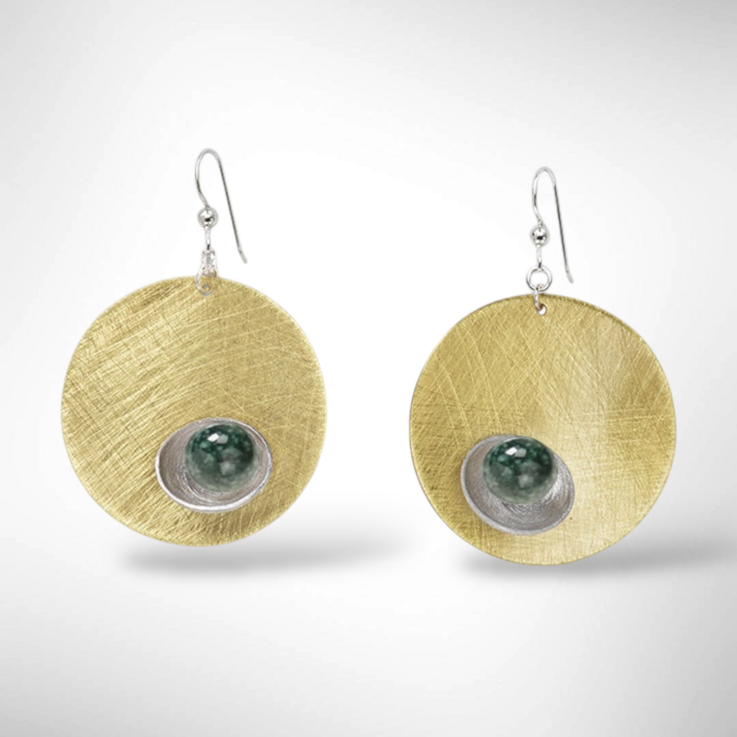 BUD Modern Round Earrings in 3 metals with 3 accent bead options from the SULPTURAL Collection.