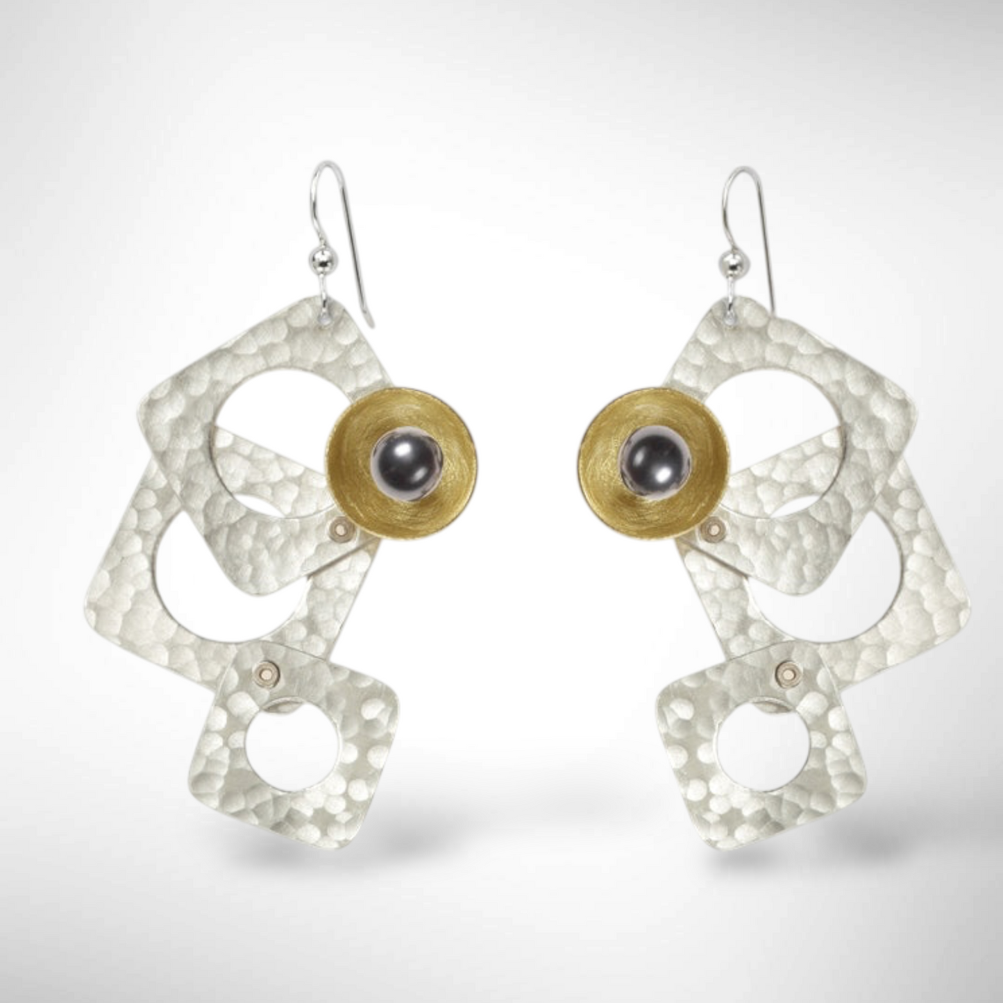 GROW LONG 3 Piece Angular Dangle Earrings with metal and bead options from the SCULPTURAL Collection