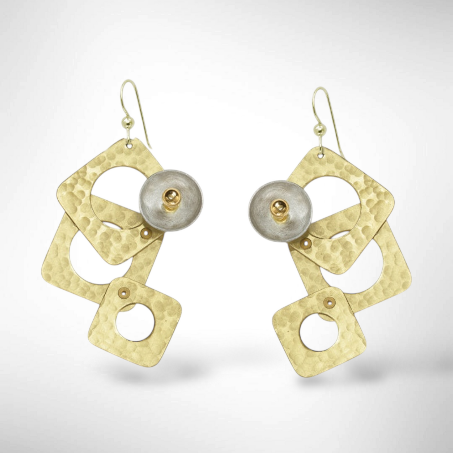 GROW LONG 3 Piece Angular Dangle Earrings with metal and bead options from the SCULPTURAL Collection
