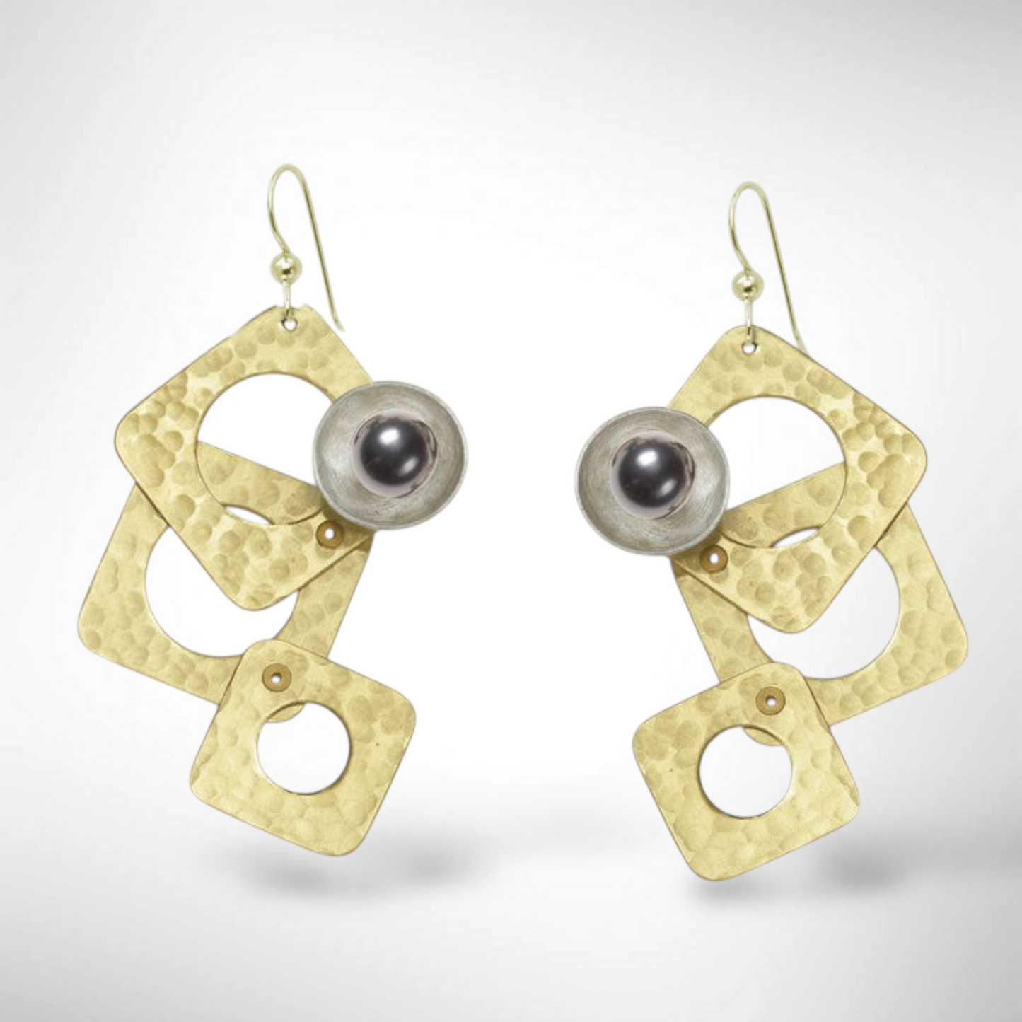 GROW LONG 3 Piece Angular Dangle Earrings with metal and bead options from the SCULPTURAL Collection