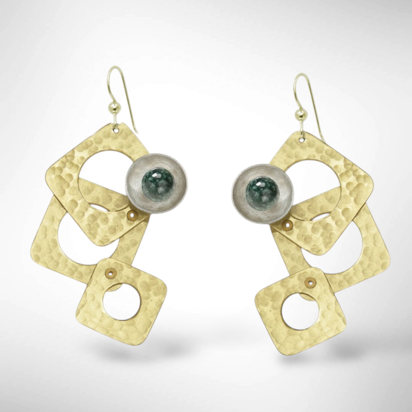 GROW LONG 3 Piece Angular Dangle Earrings with metal and bead options from the SCULPTURAL Collection
