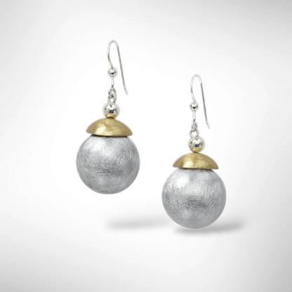 POND Playful Go-To Mixed Metal Dangle Earrings with Metal and Accent Bead Options from the SCULPTURAL Collection