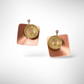 SPRAY Striking Curved Square Mixed Metal Post Earrings with Metal and Accent Bead Options from the SCULPTURAL Collection