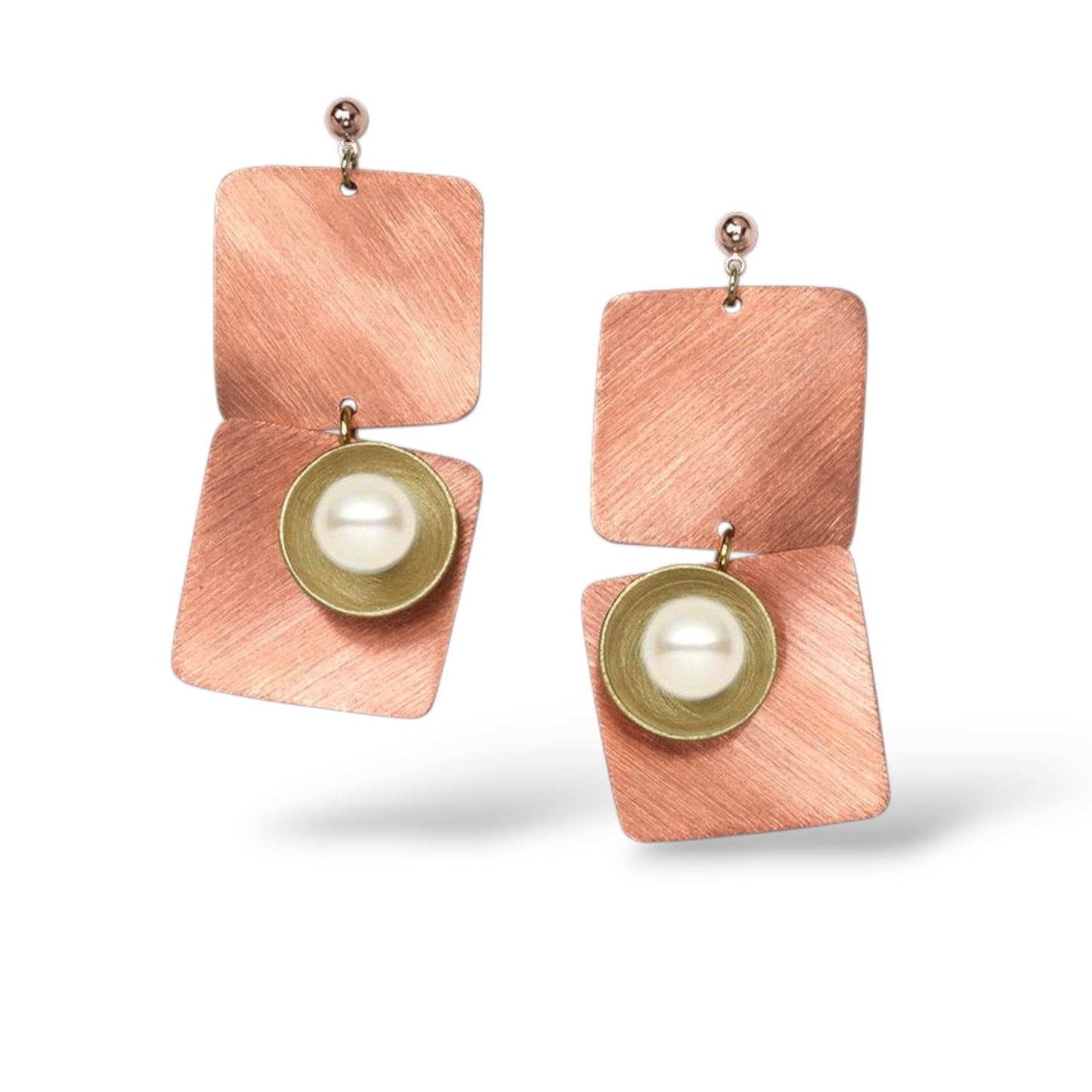 ECLECTICA |  SPRAY LONG Off Center Double Square Earrings