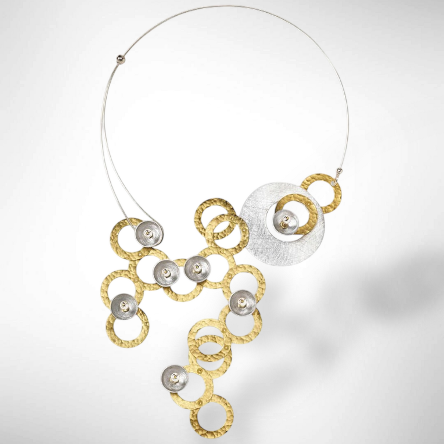 RIVER Centerpiece Focal Statement Necklace from the SCULPTURAL Collection with Simulated Pearl and Jade options