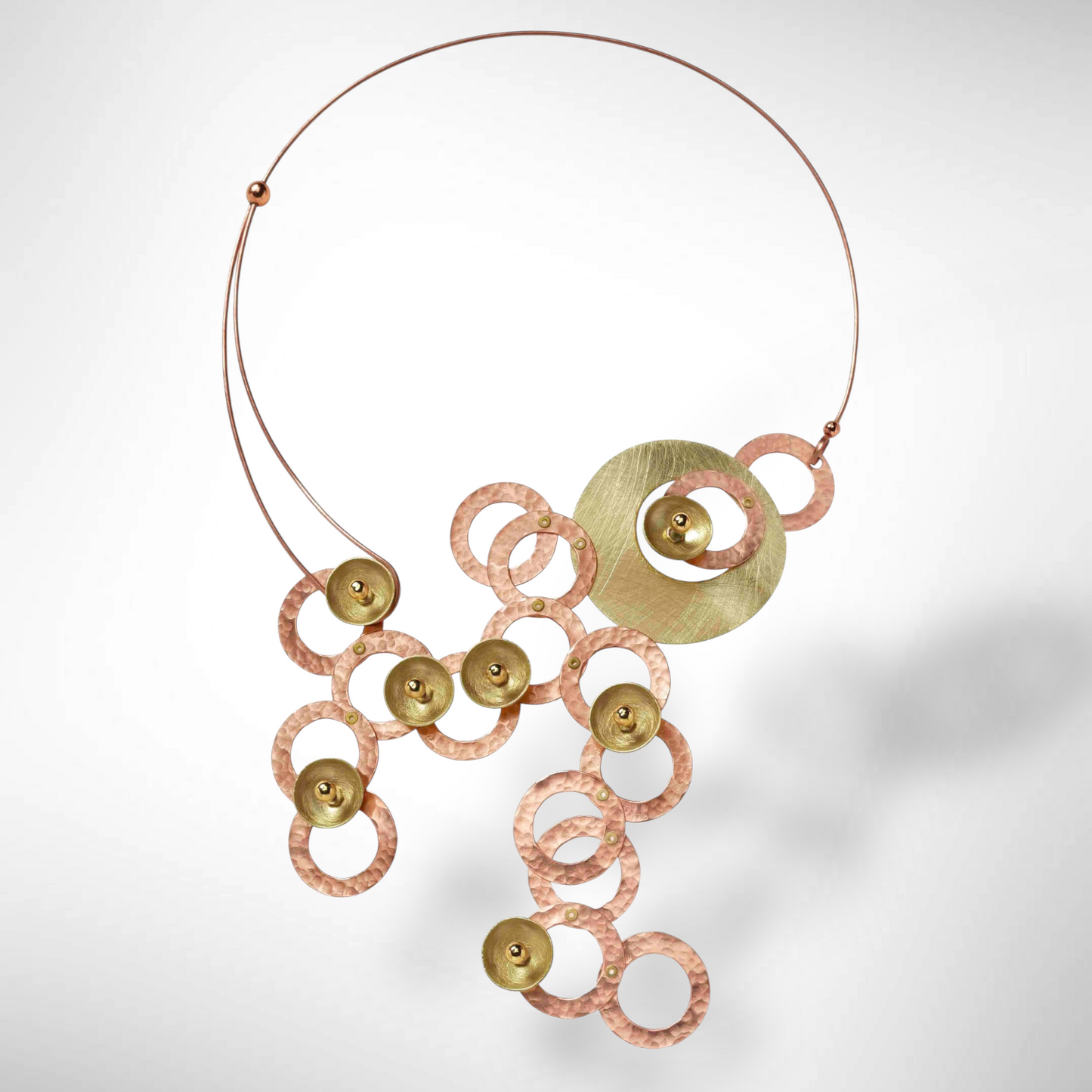 RIVER Centerpiece Focal Statement Necklace from the SCULPTURAL Collection with Simulated Pearl and Jade options
