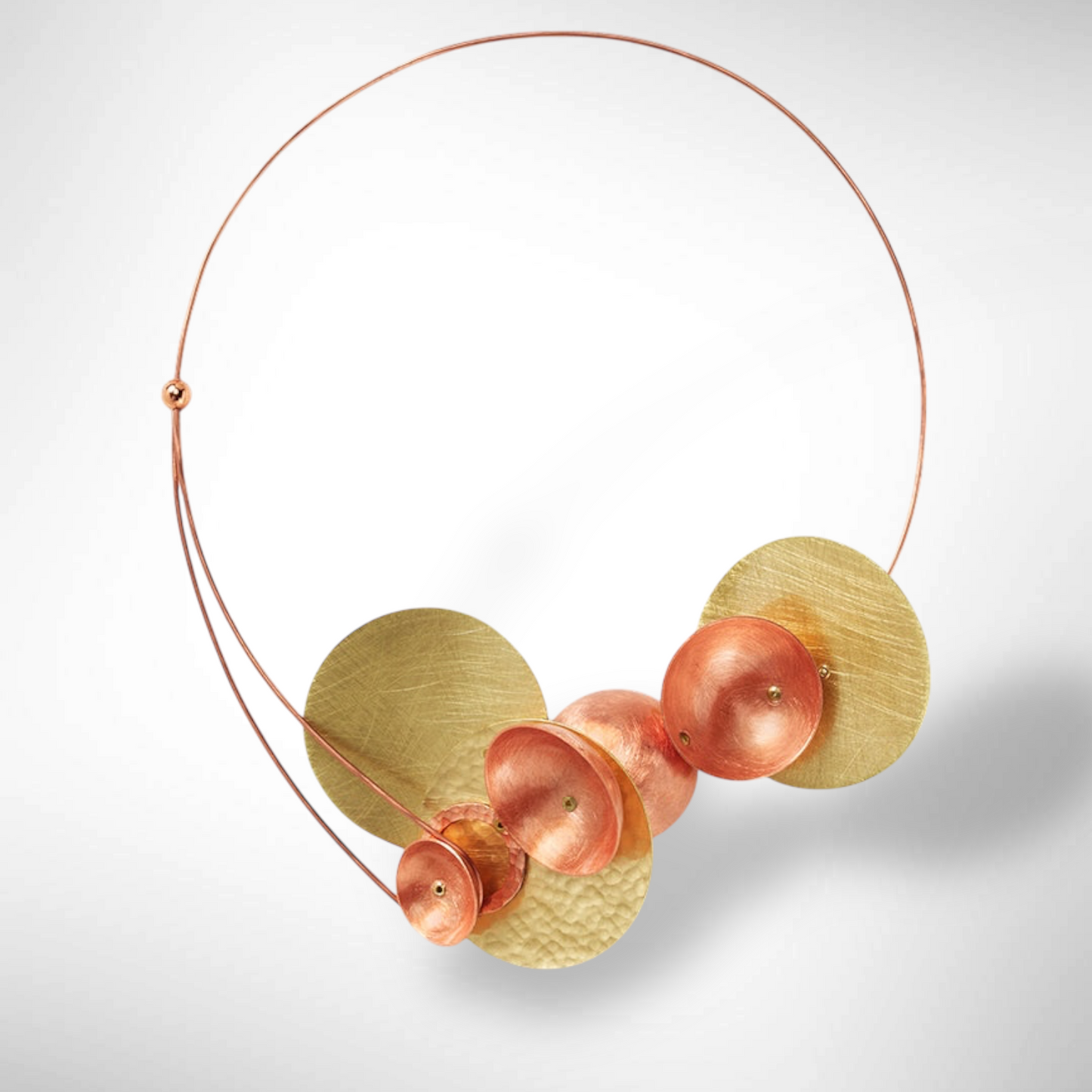 SKY Wow Factor Mixed Metal Structrual Statement Necklace with Front Closure from the SCULPTURE Collection