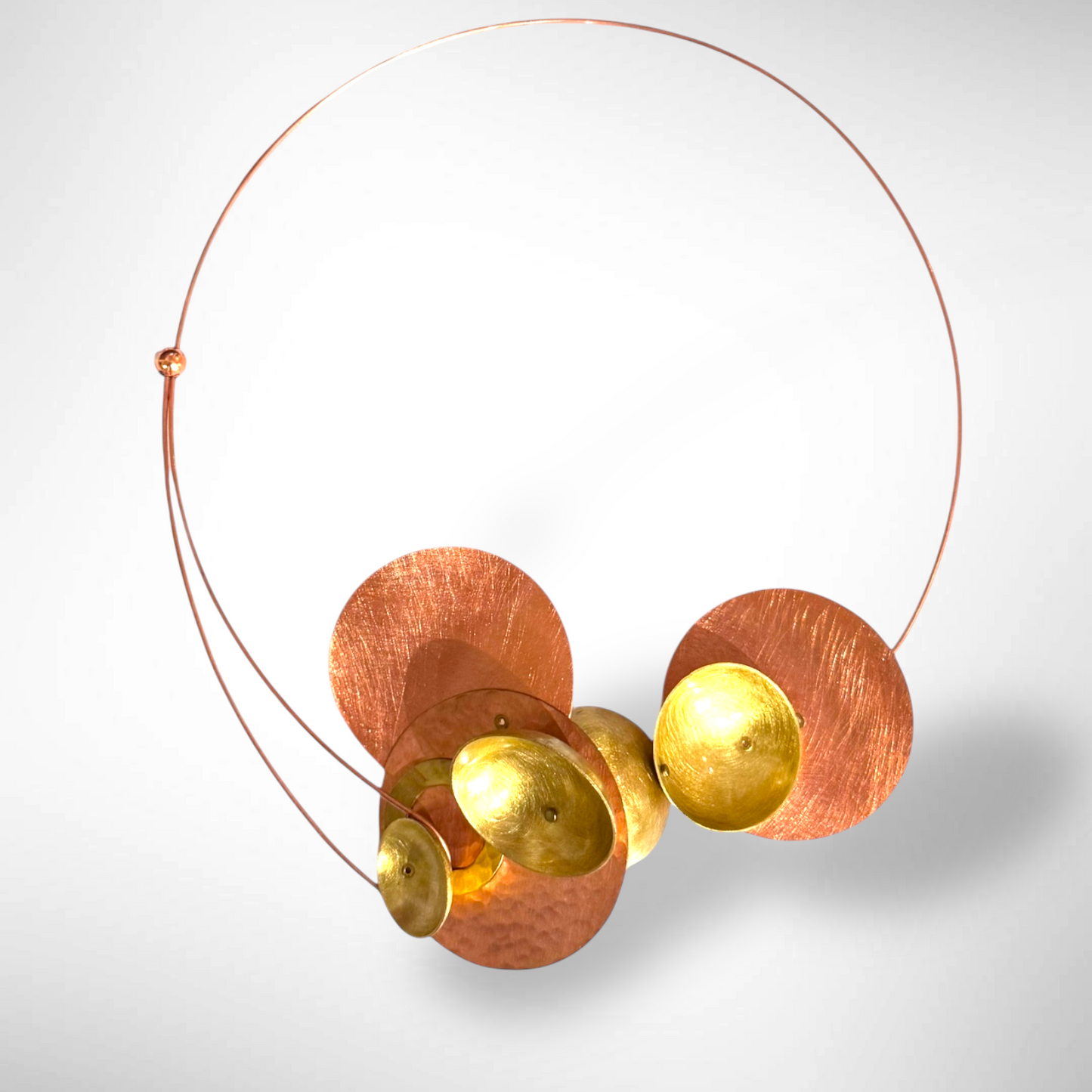 SKY Wow Factor Mixed Metal Structrual Statement Necklace with Front Closure from the SCULPTURE Collection