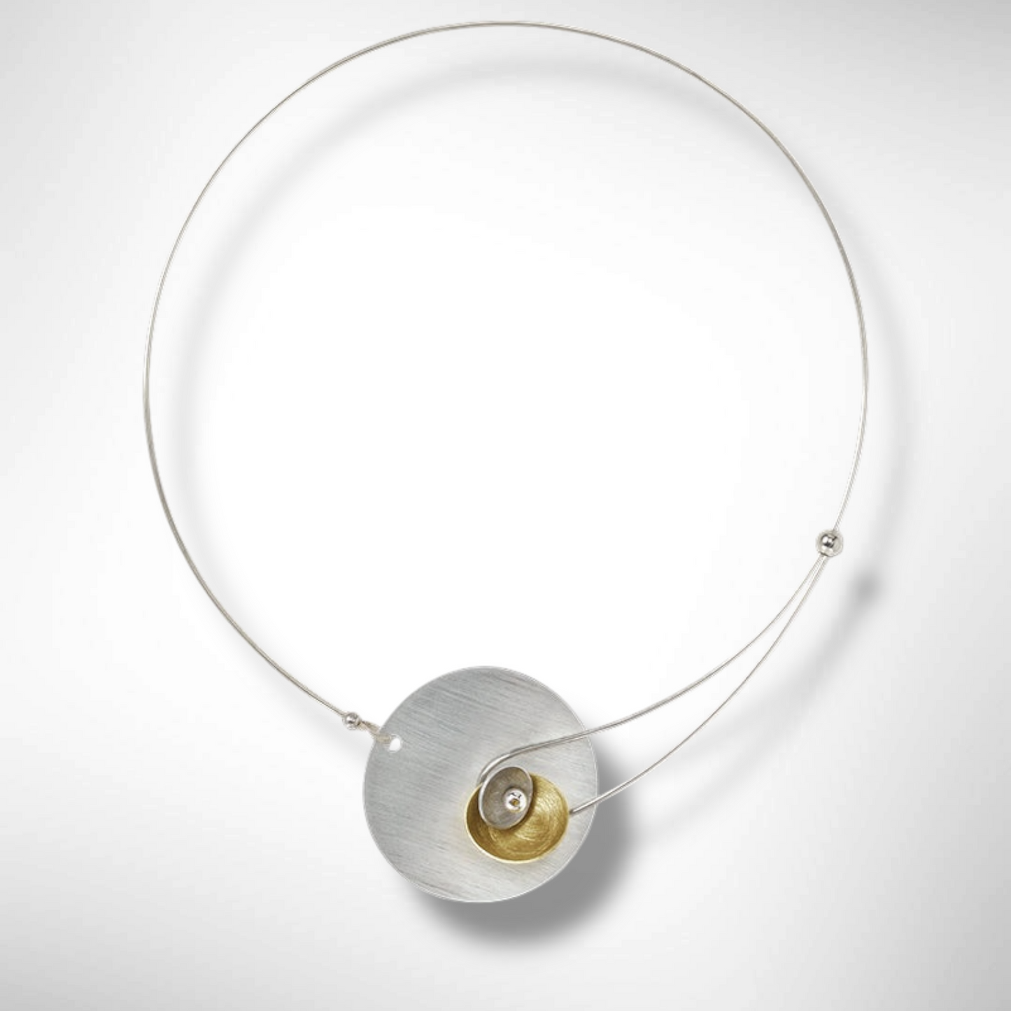 SOLSTICE Best Selling Elegant Small Angular Metal Necklace from the SCULPTURAL Collection with Simulated Pearl or Jade option