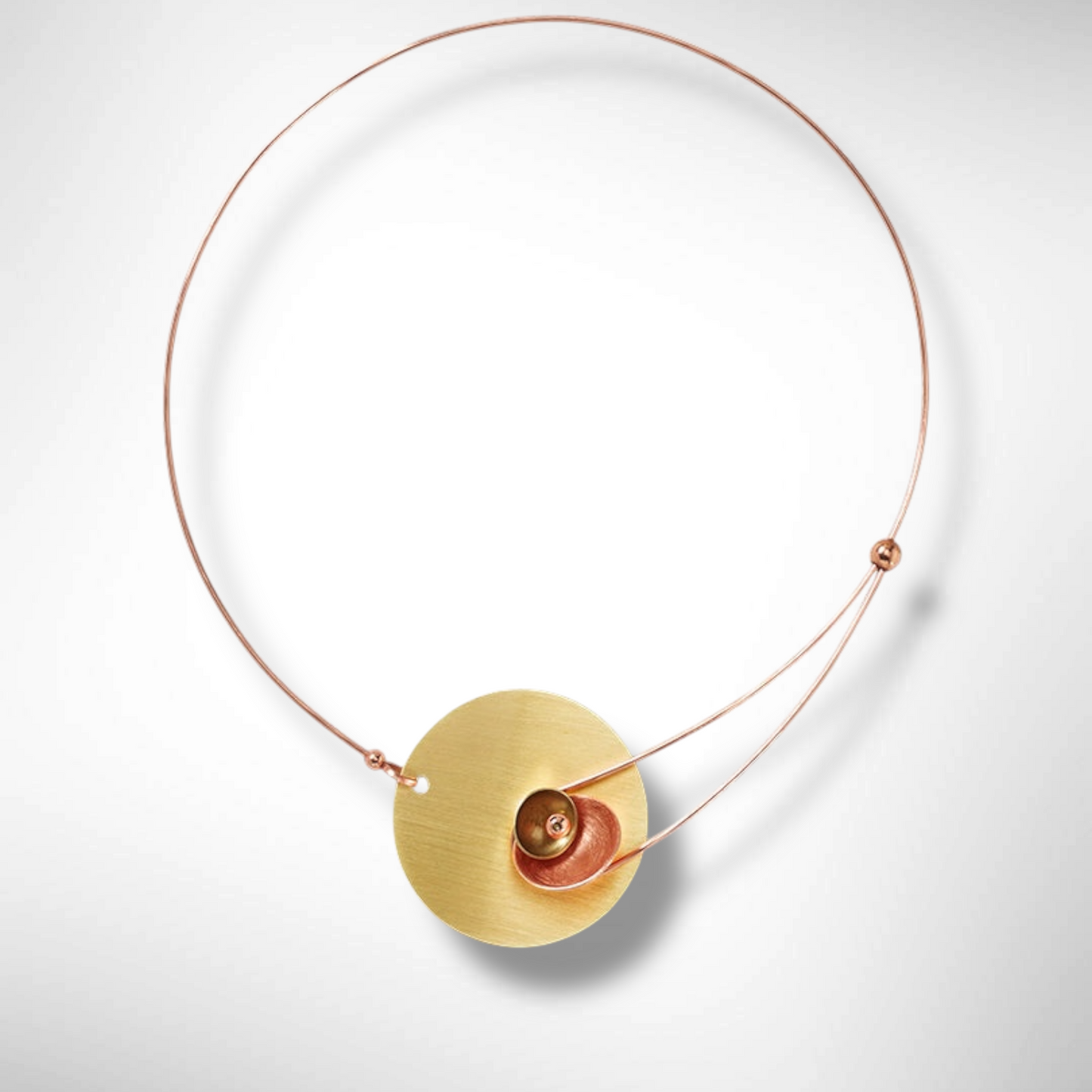 SOLSTICE Best Selling Elegant Small Angular Metal Necklace from the SCULPTURAL Collection with Simulated Pearl or Jade option