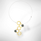 STREAM Small Cascading Mixed Metal Necklace from the SCULPTURAL Collection with Simulated Pearl or Jade option