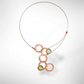 STREAM Small Cascading Mixed Metal Necklace from the SCULPTURAL Collection with Simulated Pearl or Jade option