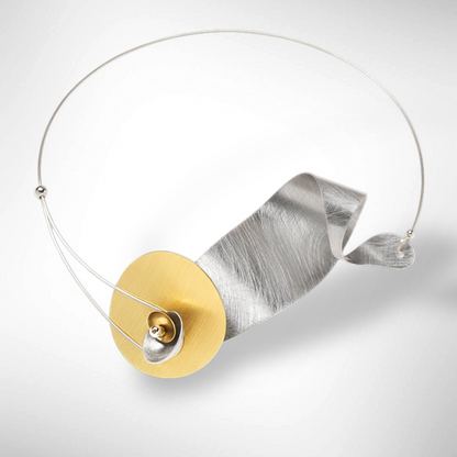 WIND - Short Wavy Artistic Metal Statement Necklace