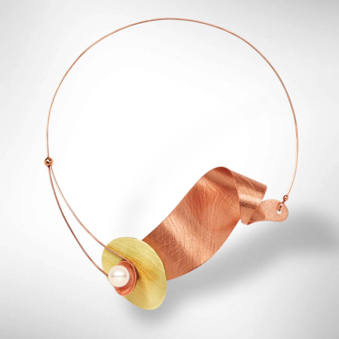 WIND - Short Wavy Artistic Metal Statement Necklace