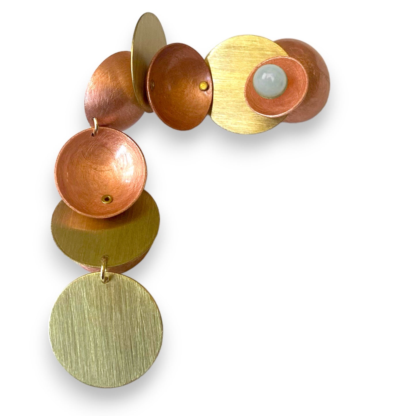 GEOMETRIC STUDIES | CLOUD Cup and Saucer Dangle Brooch with Jade