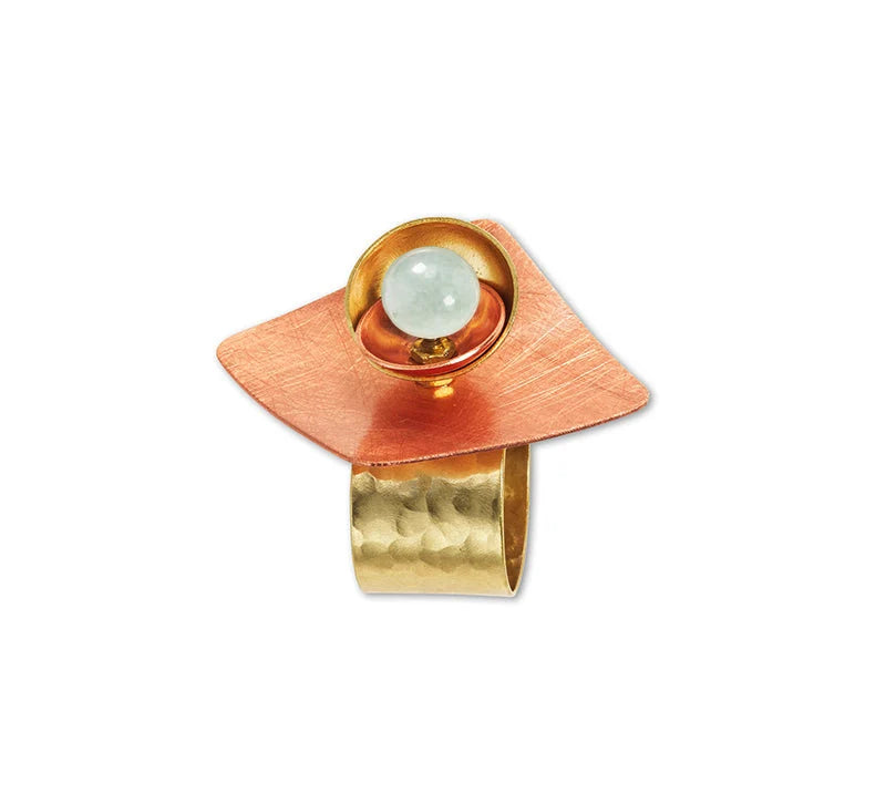 GRAIN Angular Ring-Adjustable, Accent Bead Options