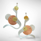 FLOAT 2 Long Tri Metal Earrings from the BUBBLE Collection