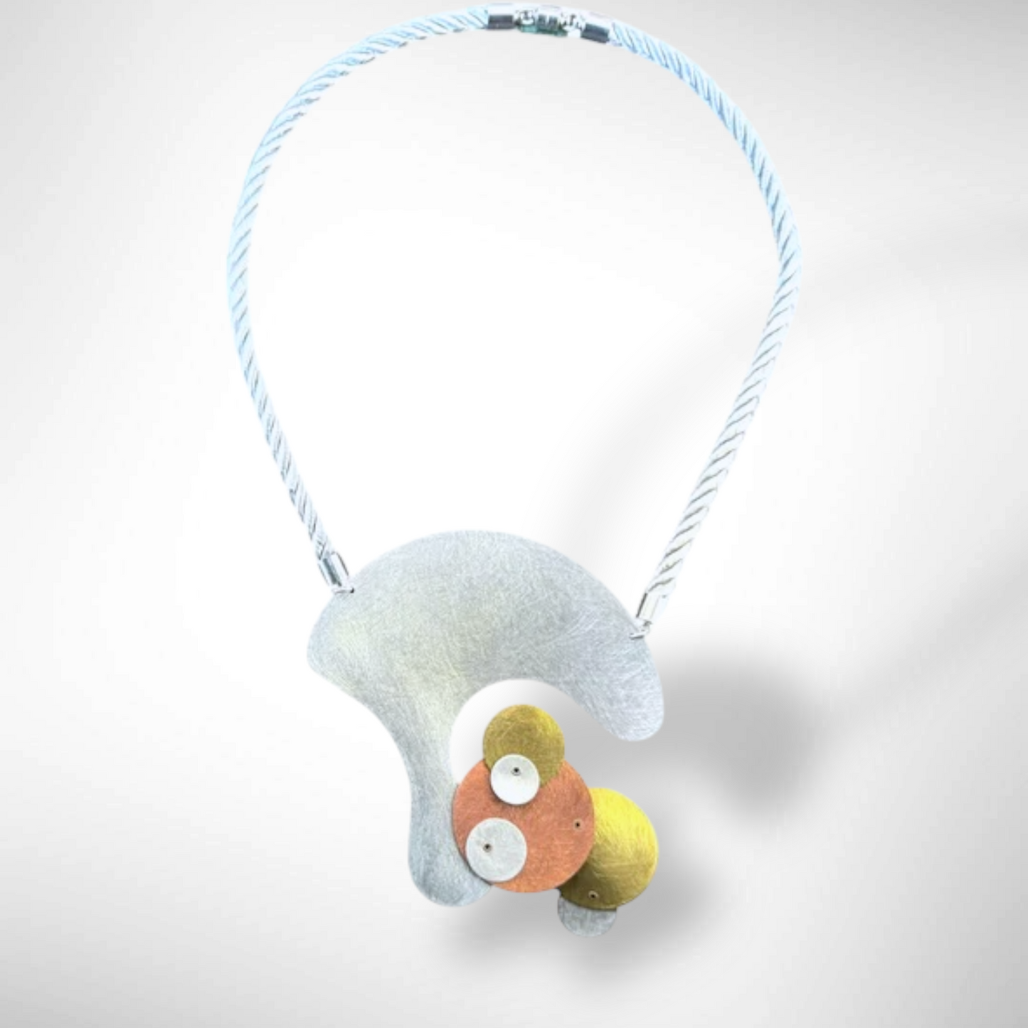 FLOAT 1 Large Central Pendant Mixed Metal Necklace