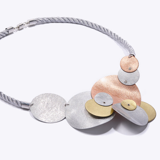 BUBBLES | TICKLE 2 Statement Mixed Metal Circles Necklace