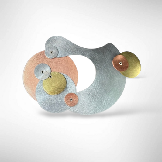 FLOAT 1 Large Mixed Metal Pin from the BUBBLES Collection