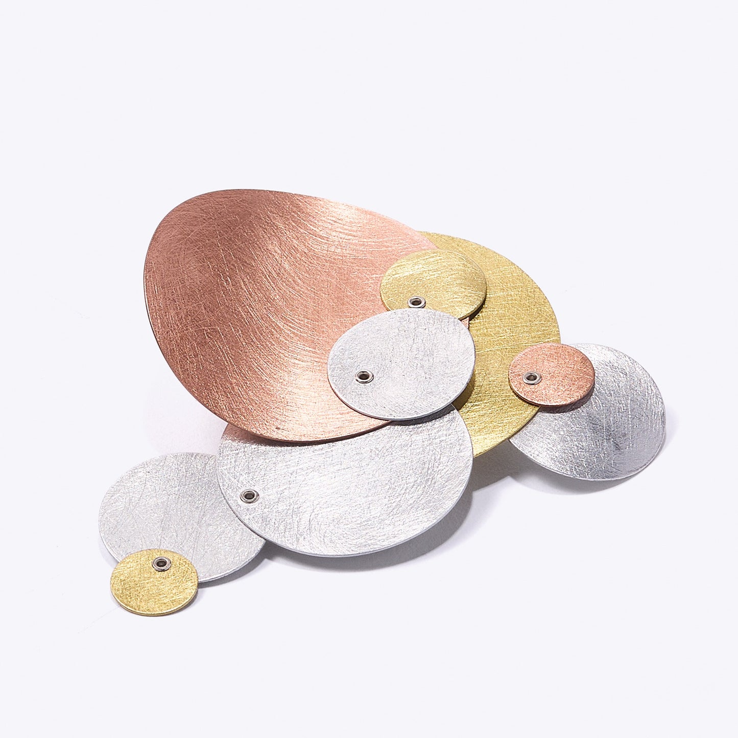 TICKLE 1 Tri Metal Circle Pin from the BUBBLES Collection