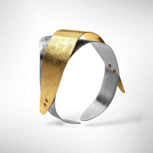 SWELL - Ocean Wave Inspired Multidimentional Aluminum Cuff with metal options from the WATER Collection