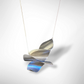 SET Popular 3 wave design long pendant style Necklace with Sterling Silver Chain from the WATER Collection
