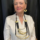 FILOMENA Long, Over the Head, Organic Textile and Wood Necklace