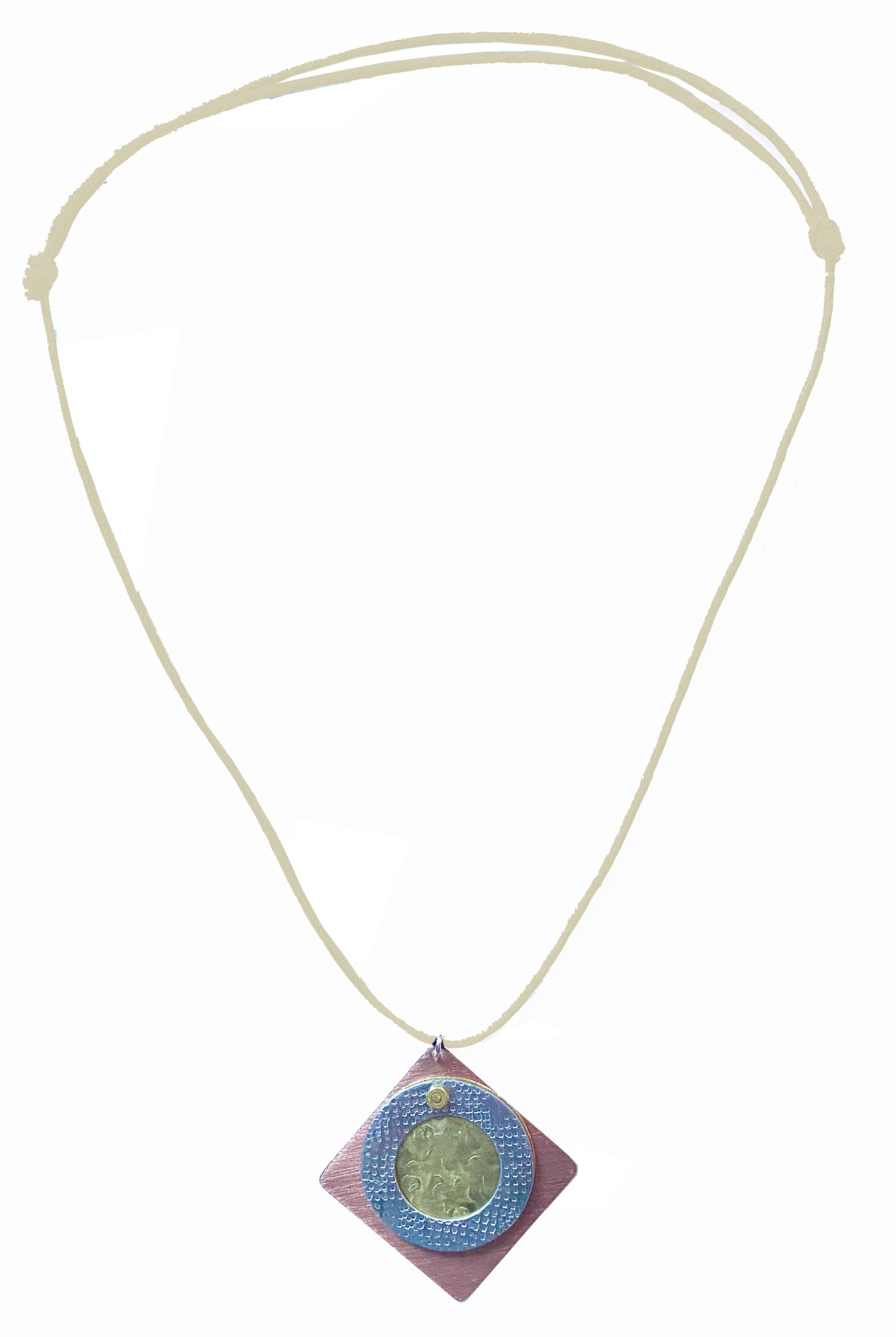 SECRET MESSAGE Unisex Adjustable Mixed Metal Heart Pendant Necklace