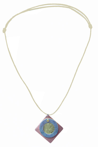 SECRET MESSAGE Unisex Adjustable Mixed Metal Heart Pendant Necklace