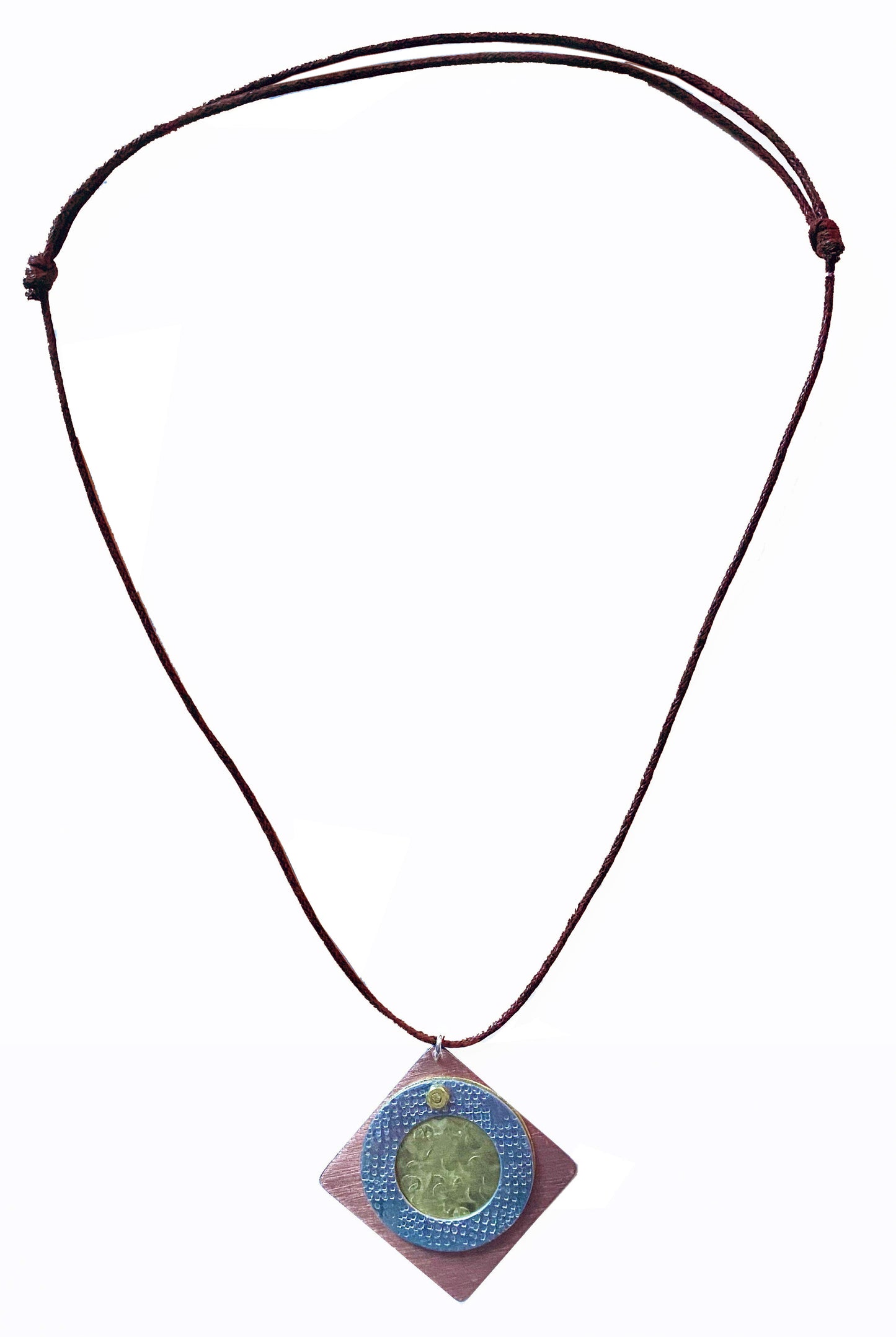 SECRET MESSAGE Unisex Adjustable Mixed Metal Heart Pendant Necklace