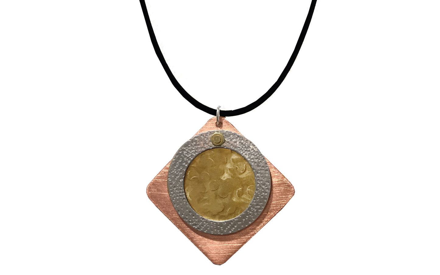 SECRET MESSAGE Unisex Adjustable Mixed Metal Heart Pendant Necklace