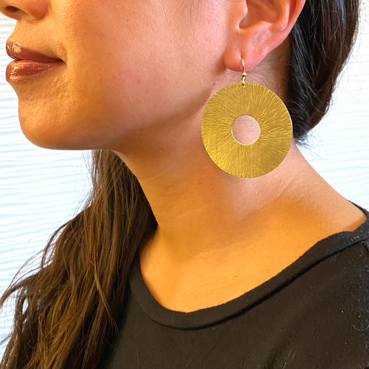 BURST LARGE Dramatic Disc Earrings explode with style