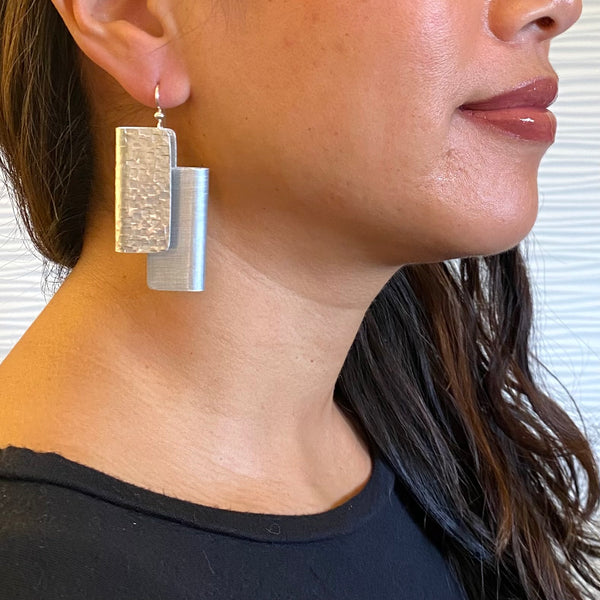 BOOK2 Double Rectangle Statement Earrings from the SCULPTURAL Collection