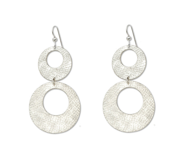 SOLAR LARGE Light Weight Aluminum Circle Dangle Earring from the SCULPTURAL Collection