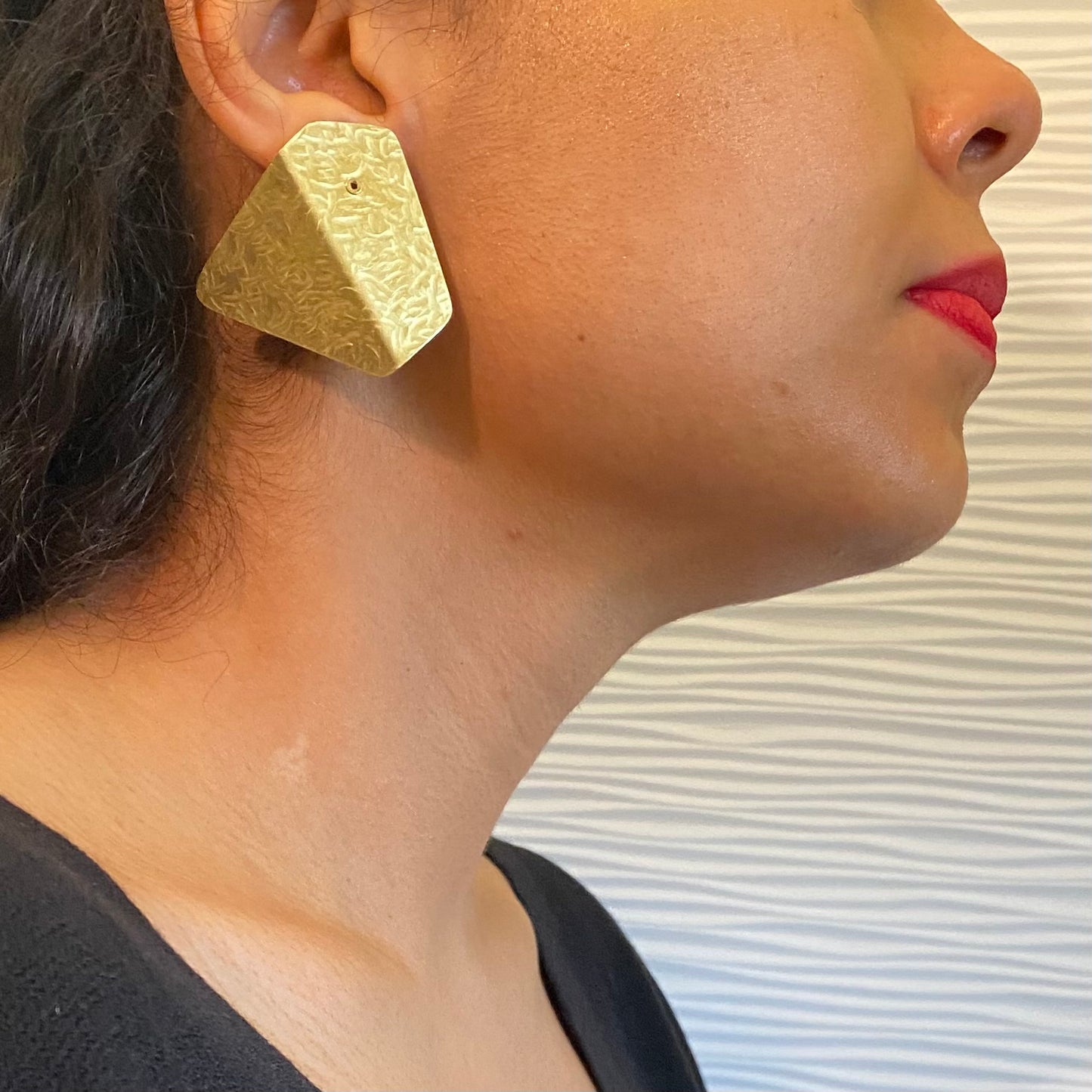 WONDER 2 Large Flattering Multi-Directional Abstract Post Earrings from the FIGURE Collection