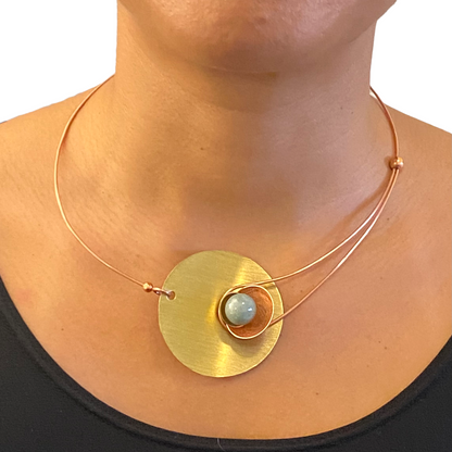 SOLSTICE Centerpiece Aluminum or Brass Necklace
