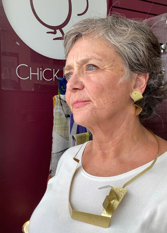 REFLECT 2 Expressive Angular Gold-Tone Necklace from the FIGURE Collection